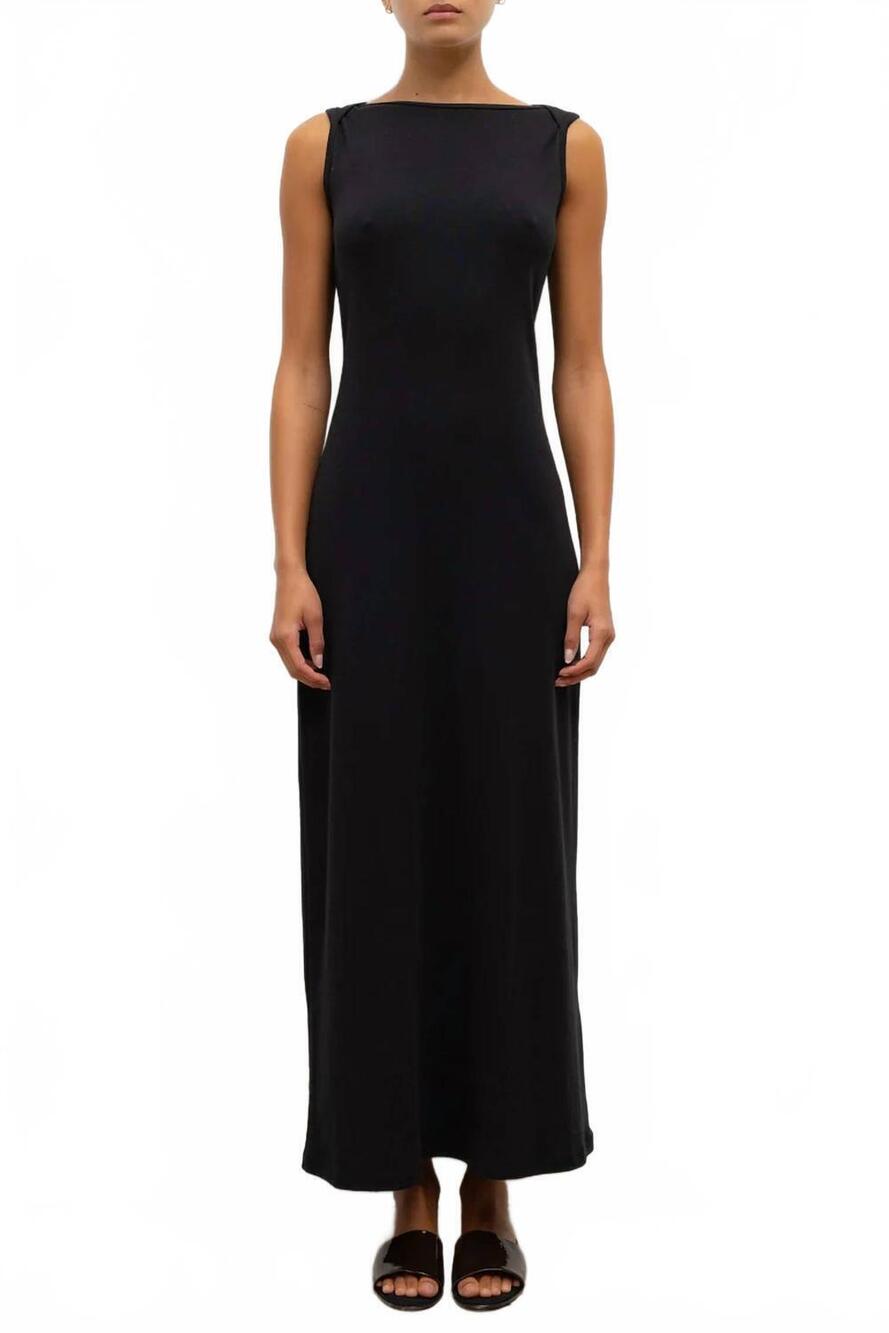 NEW LESET nando boatneck maxi dress in black